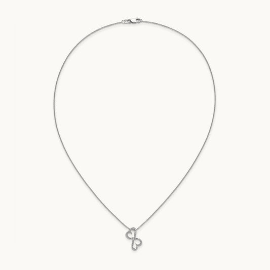 Diamond Heart 18 inch Necklace, 14K White Gold