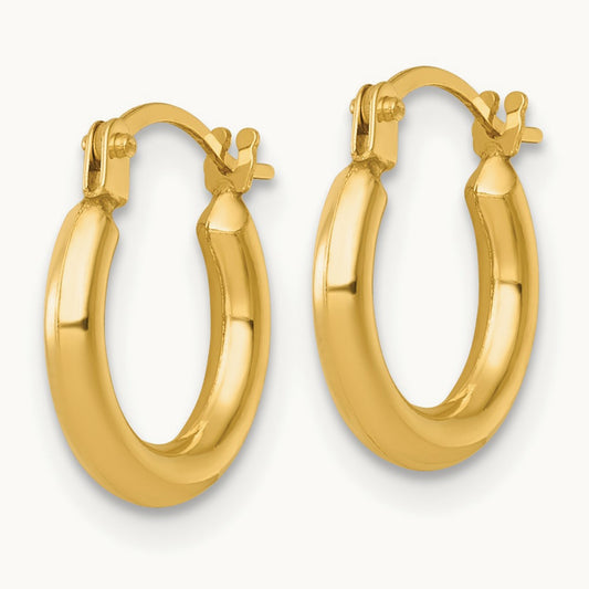 Polished Hoop Earrings — 13mm, 2mm