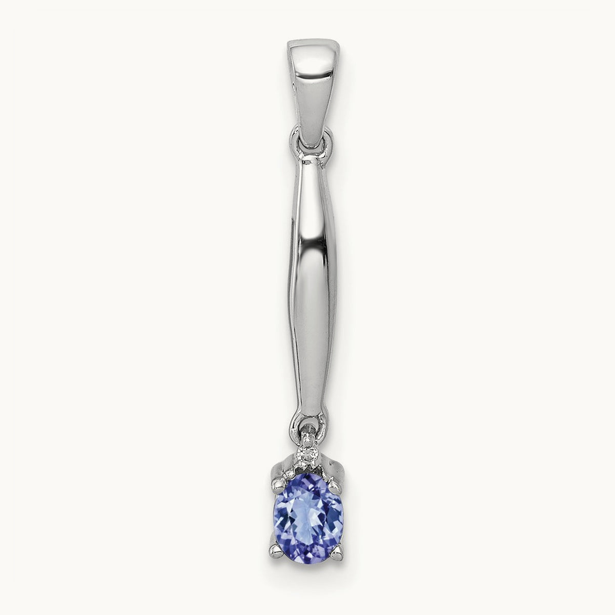 Diamond and .20 Tanzanite Pendant, 14K White Gold
