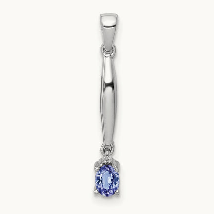 Diamond and .20 Tanzanite Pendant, 14K White Gold