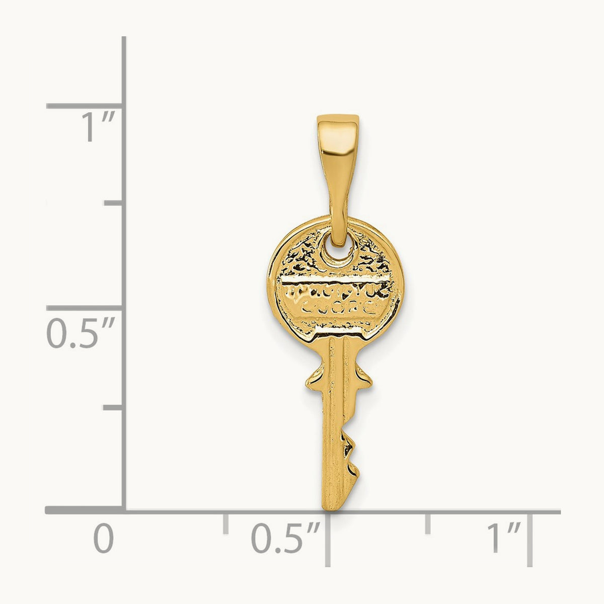 Polished Key Charm, 14K