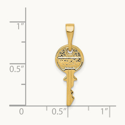 Polished Key Charm, 14K
