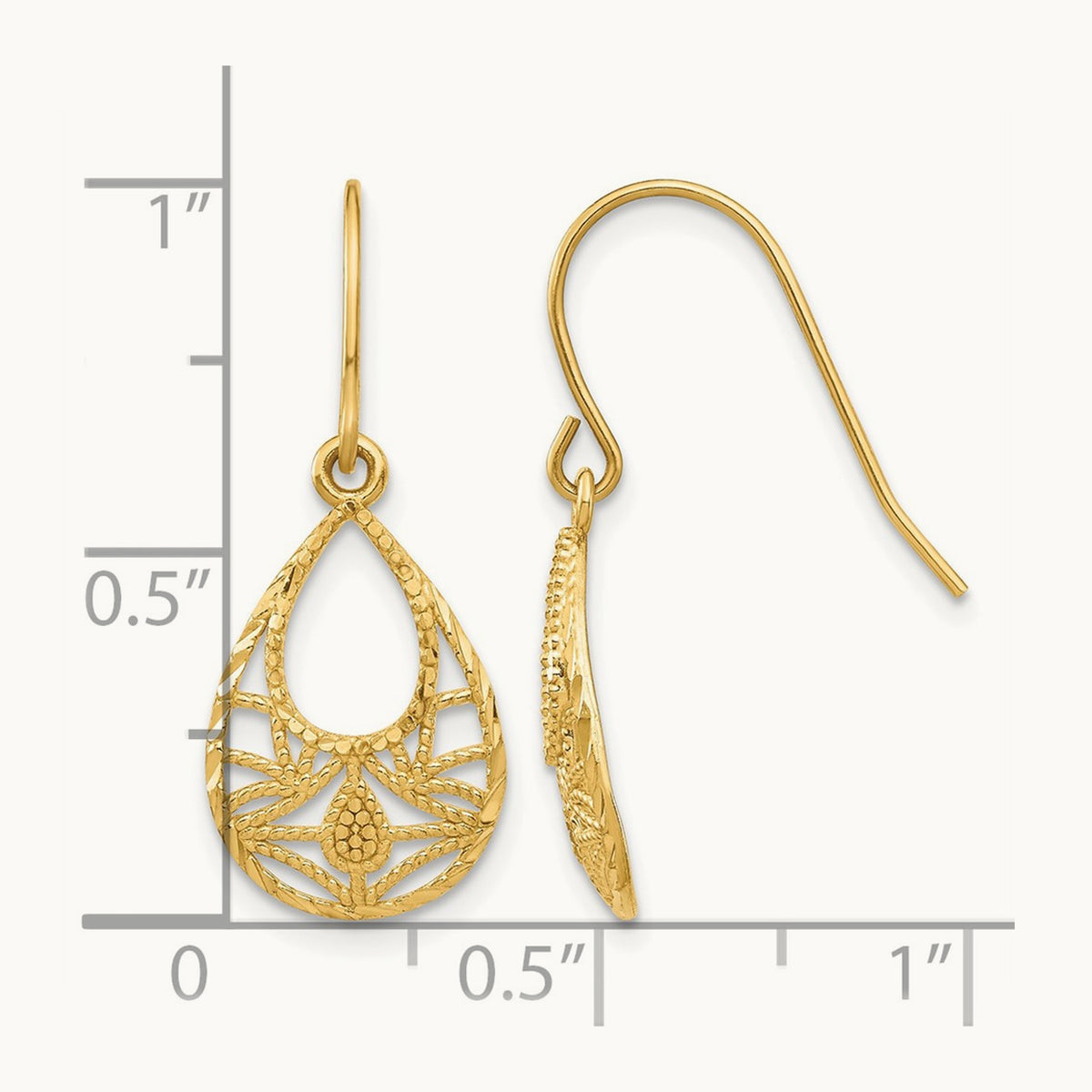 Diamond-cut Dangle Earrings — photo set