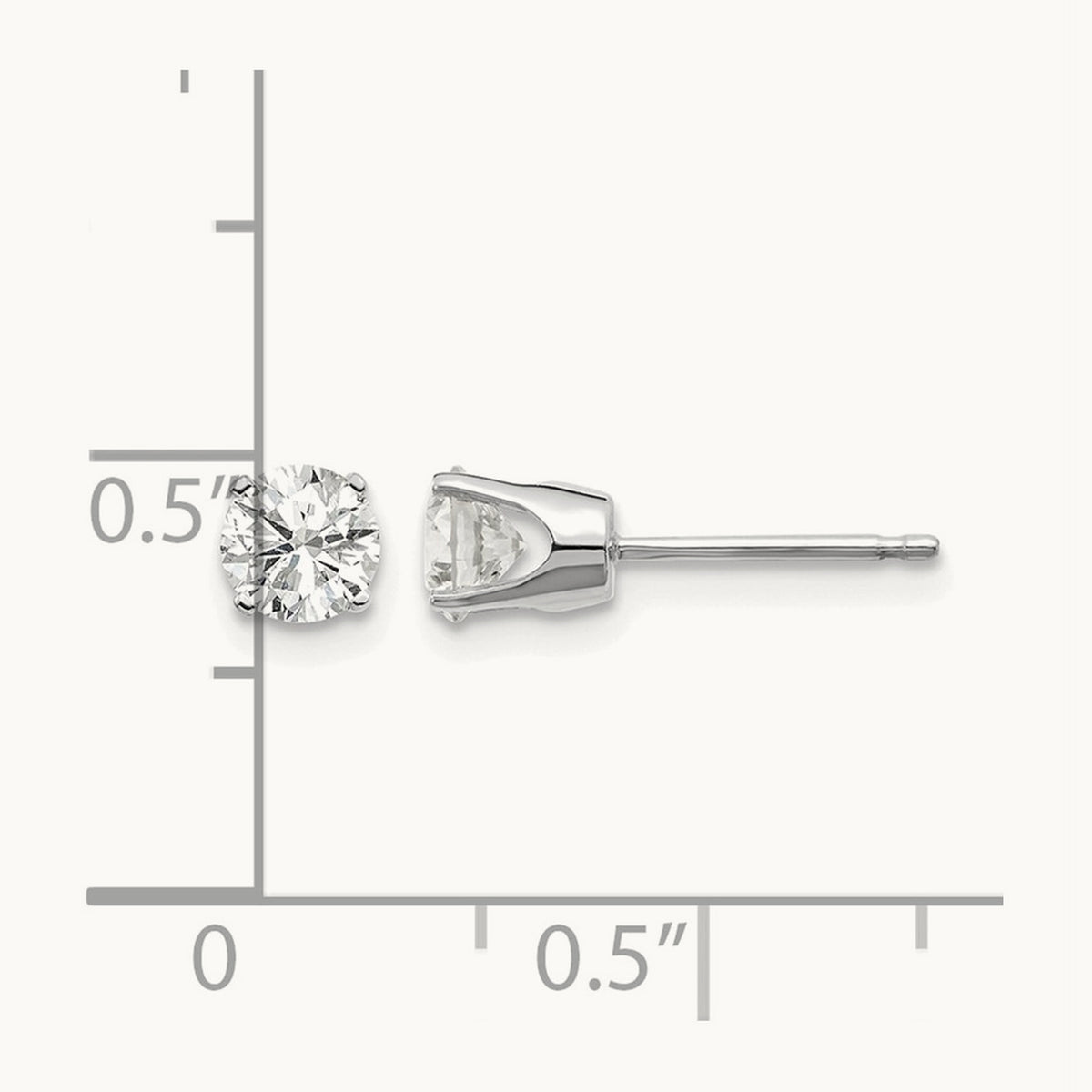 Diamond Stud Push-on Post Earrings — 0.74 ct tw