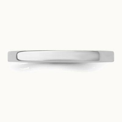 Sterling Silver Rhodium-plated 2mm Flat Band