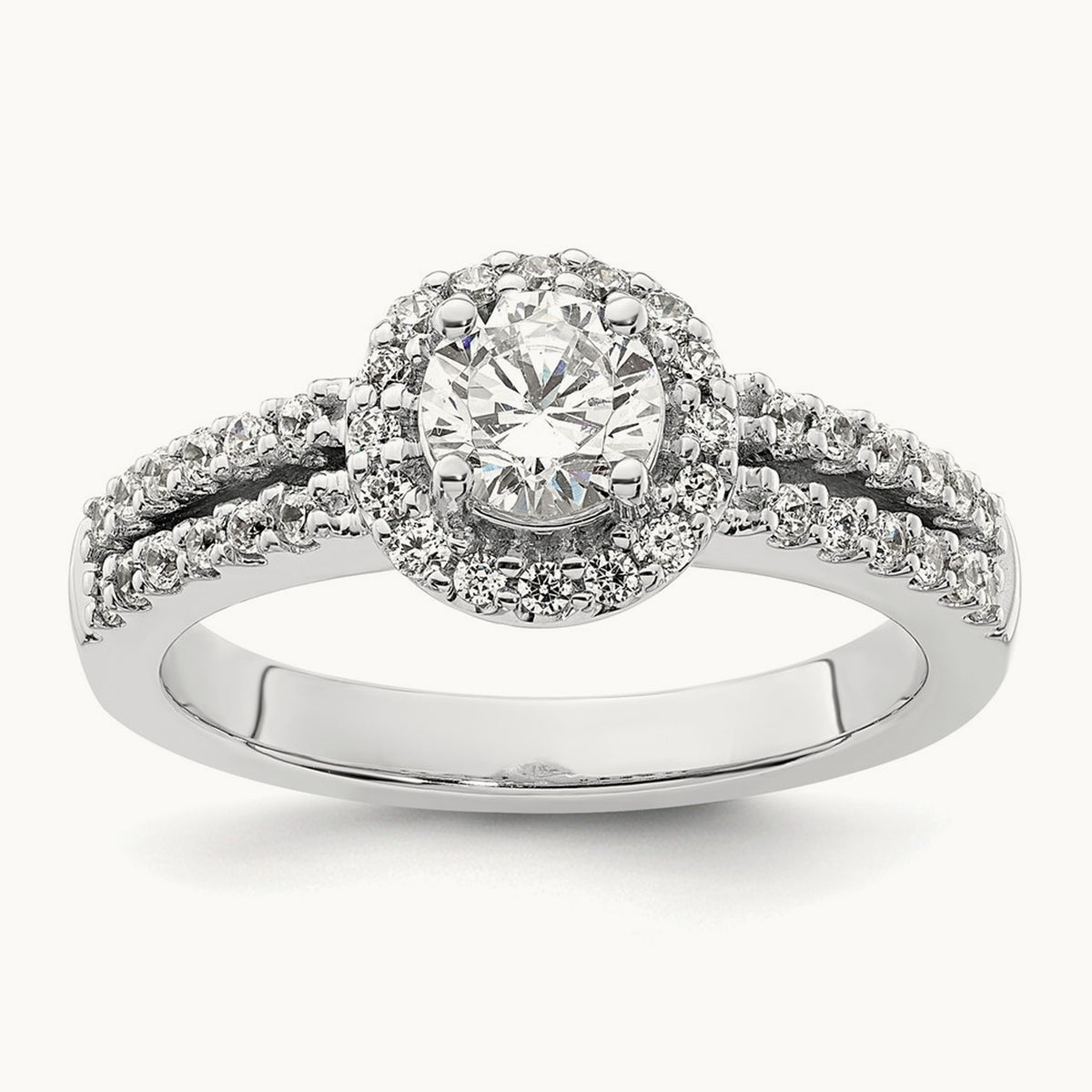 Round Semi-Mount Halo Engagement Ring — 3/8 ct, 7