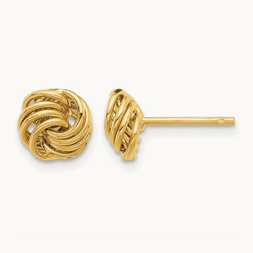 Polished Love Knot Post Earrings, 14K
