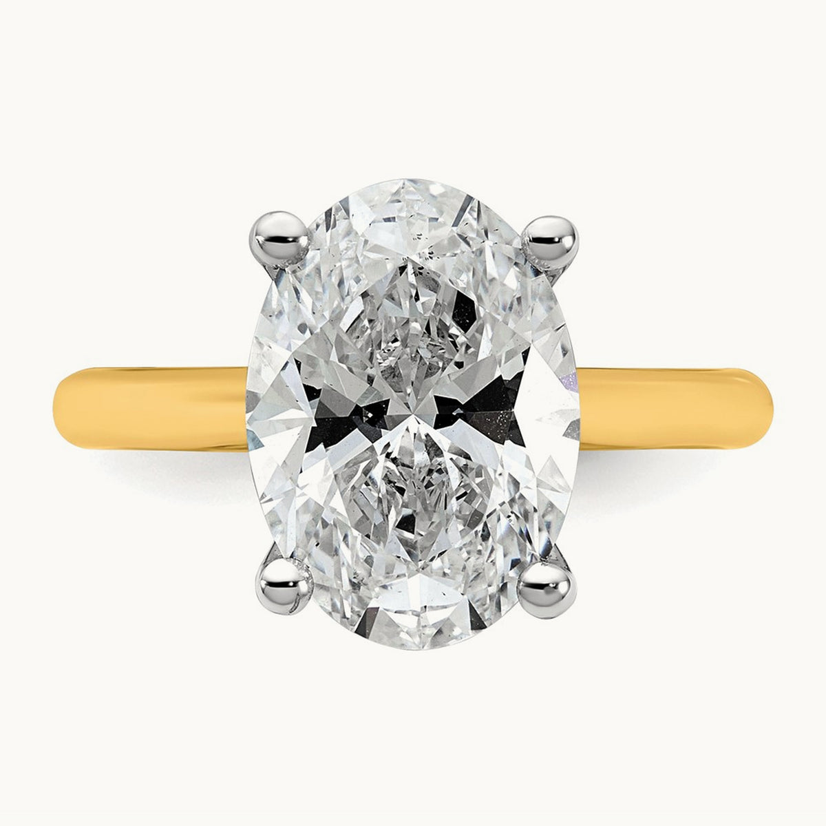 Oval 8X Ring, 4.00 ct tw Lab-Grown Diamond — 14K Two-Tone