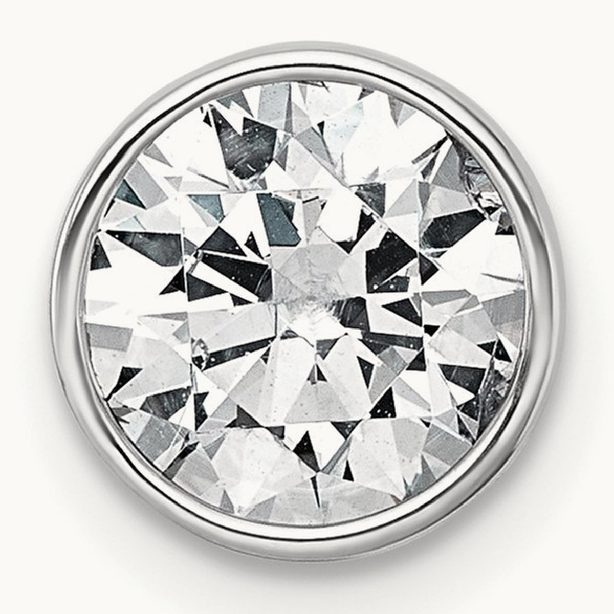 Round Bezel Set Chain Slide Pendant, 0.25-3.00 ct tw Lab-Grown Diamond — 1 1/2 ct, 14K White Gold