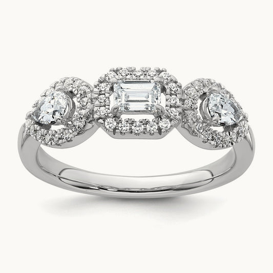 3 Stone Engagement Ring, 0.50 ct tw Lab-Grown Diamond
