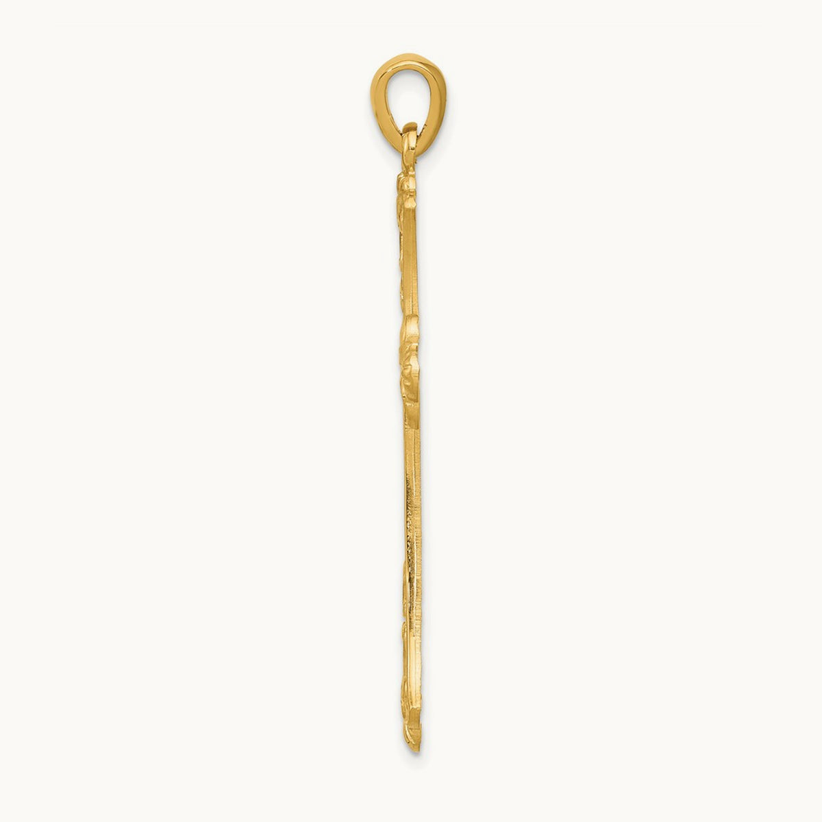 Fleur De Lis Cross Pendant, 14K