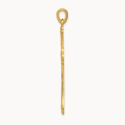 Fleur De Lis Cross Pendant, 14K