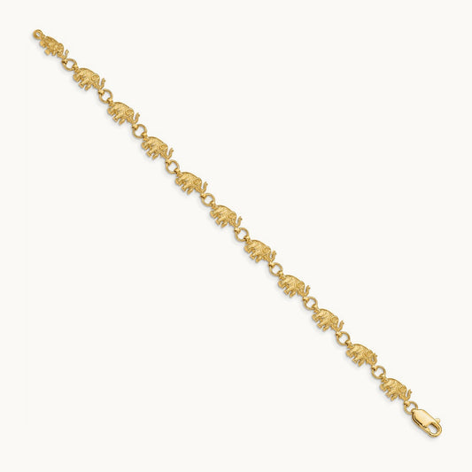 Elephant Bracelet, 14K
