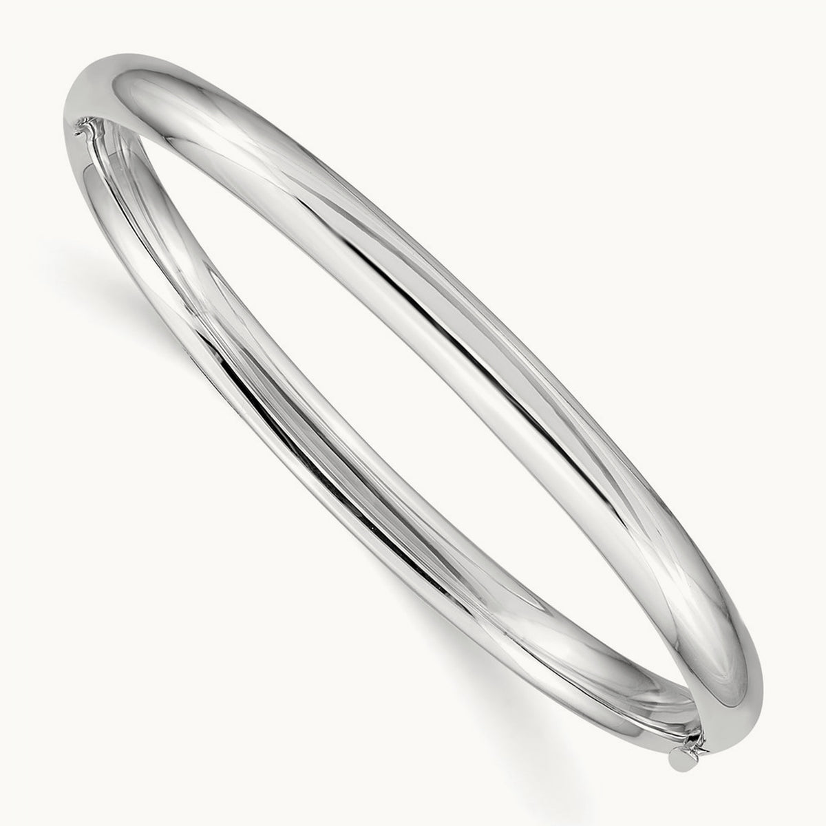 3/16 White Gold Hinged Baby Bangle, 14K