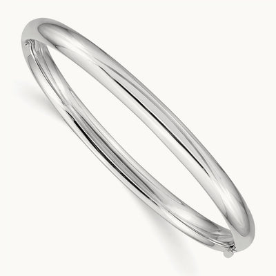 3/16 White Gold Hinged Baby Bangle, 14K