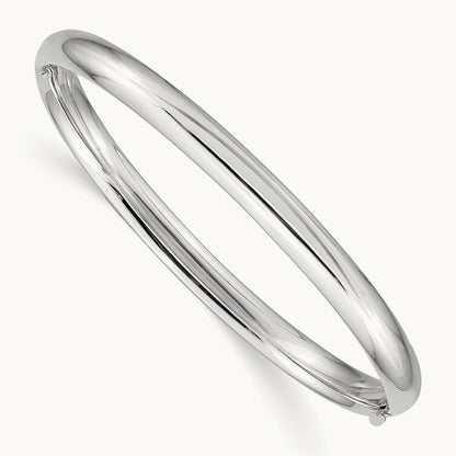3/16 White Gold Hinged Baby Bangle, 14K