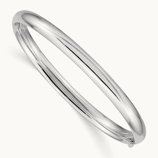 3/16 White Gold Hinged Baby Bangle, 14K