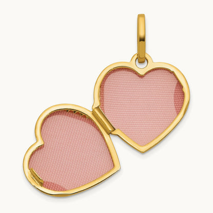 Polished with Border Heart Locket — 15mm