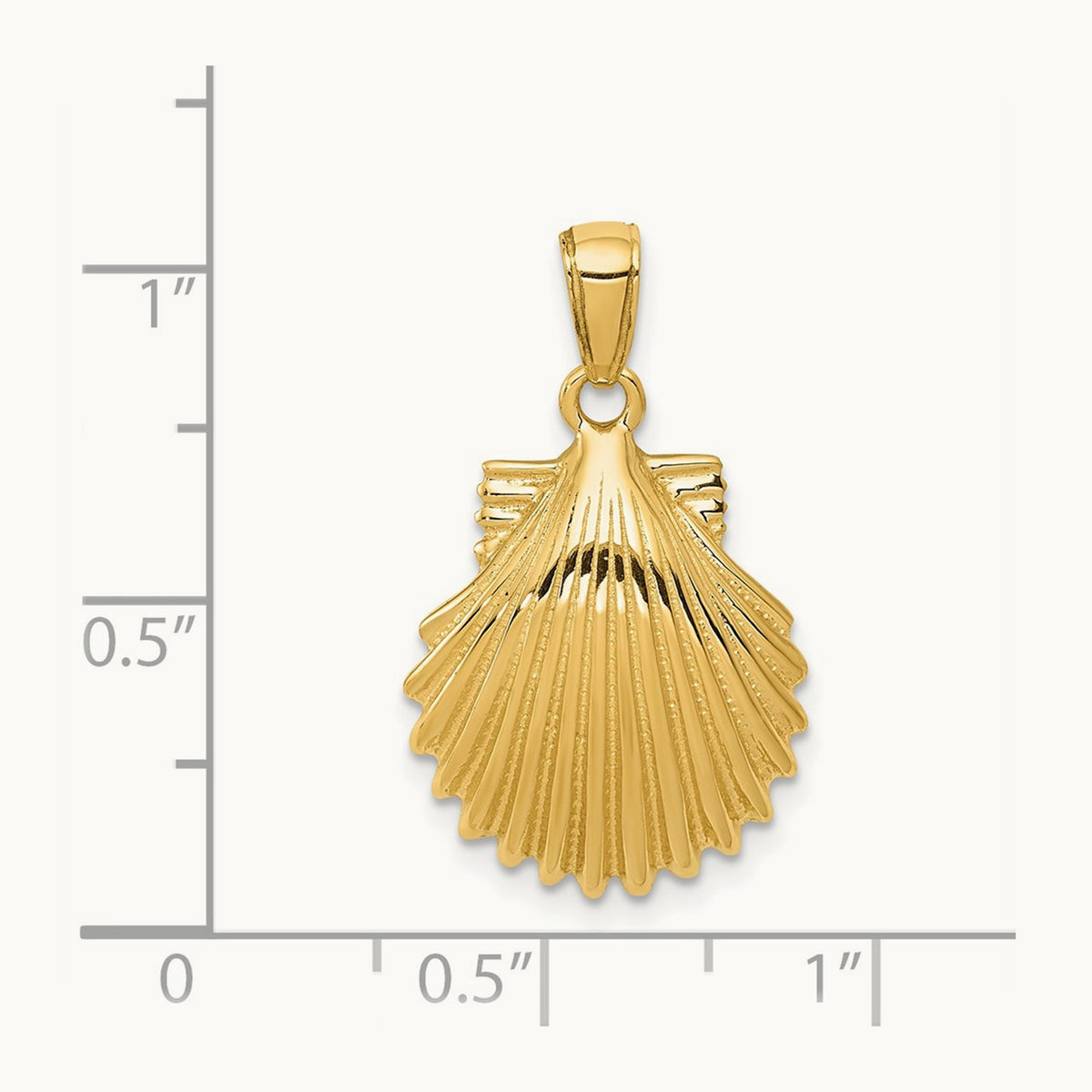 Scallop Shell Pendant, 14K