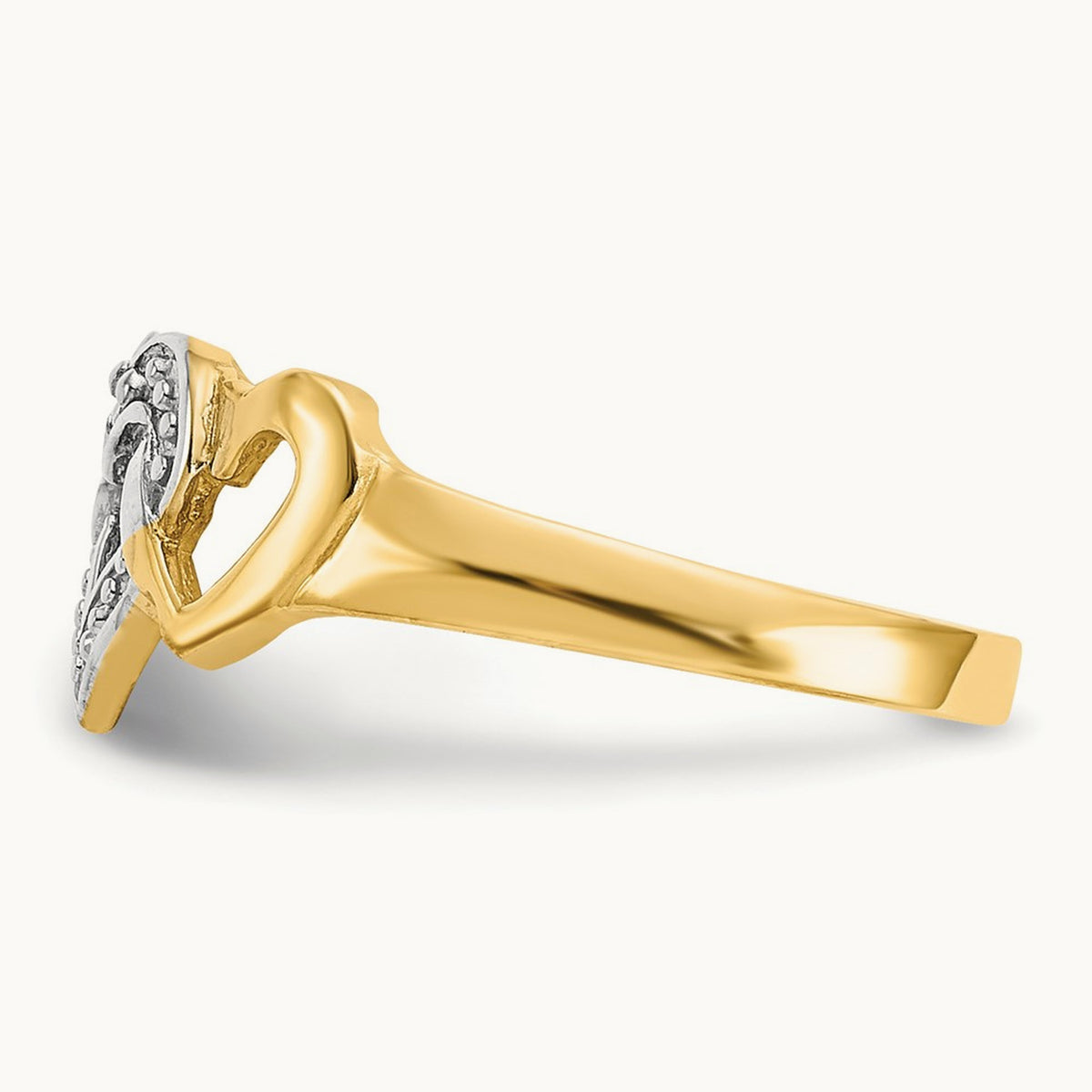 Rhodium Diamond Heart Toe Ring, 14K