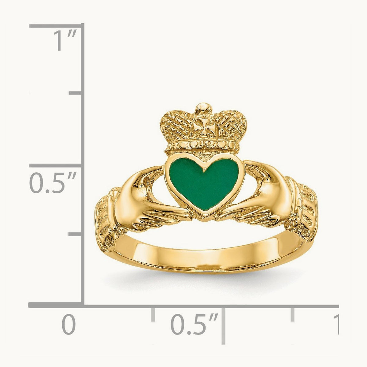 Enamel Claddagh Ring, 14K
