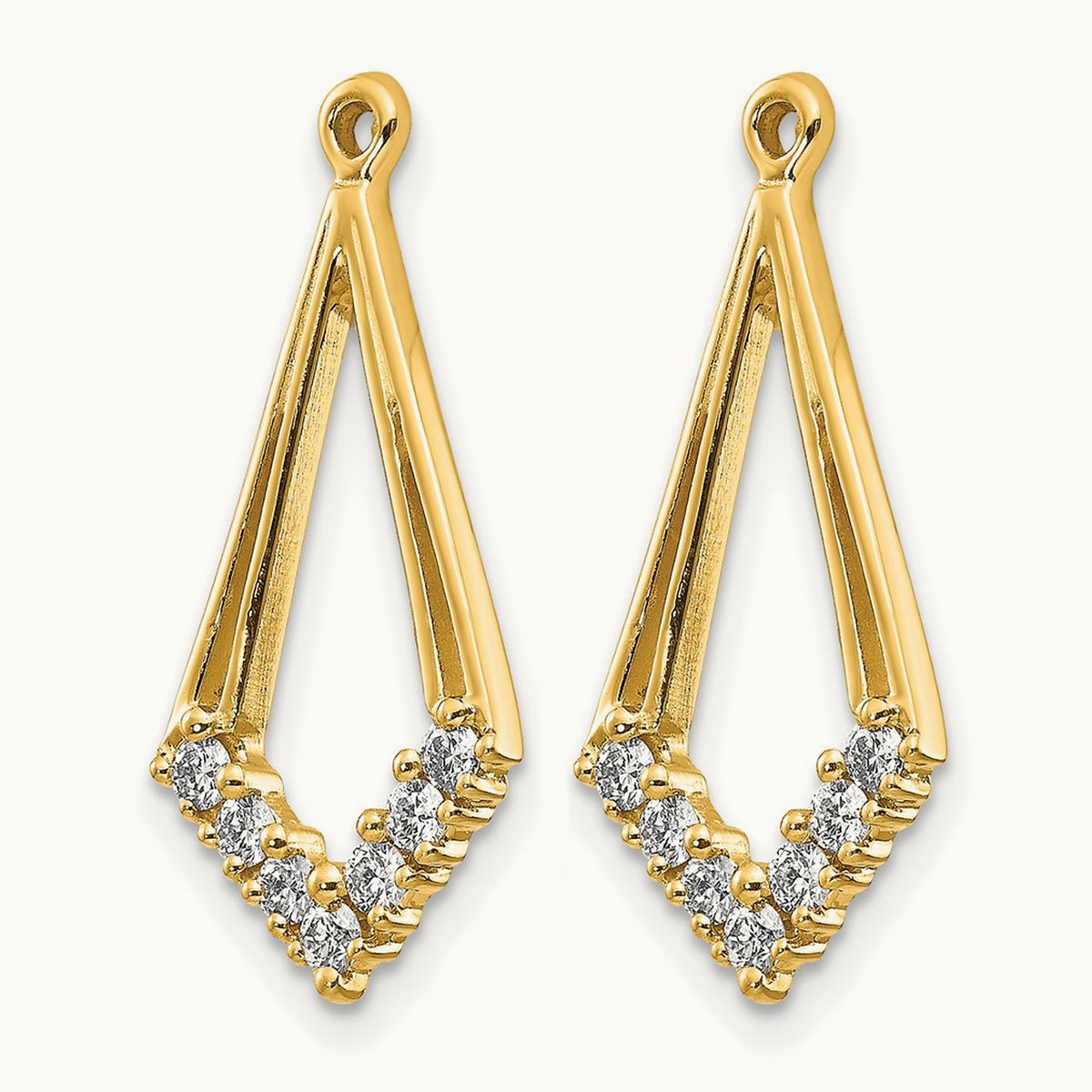 AA Diamond Shaped Diamond Earring Jacket, 14K