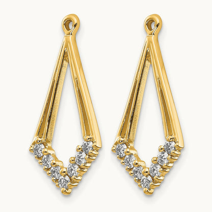 AA Diamond Shaped Diamond Earring Jacket, 14K