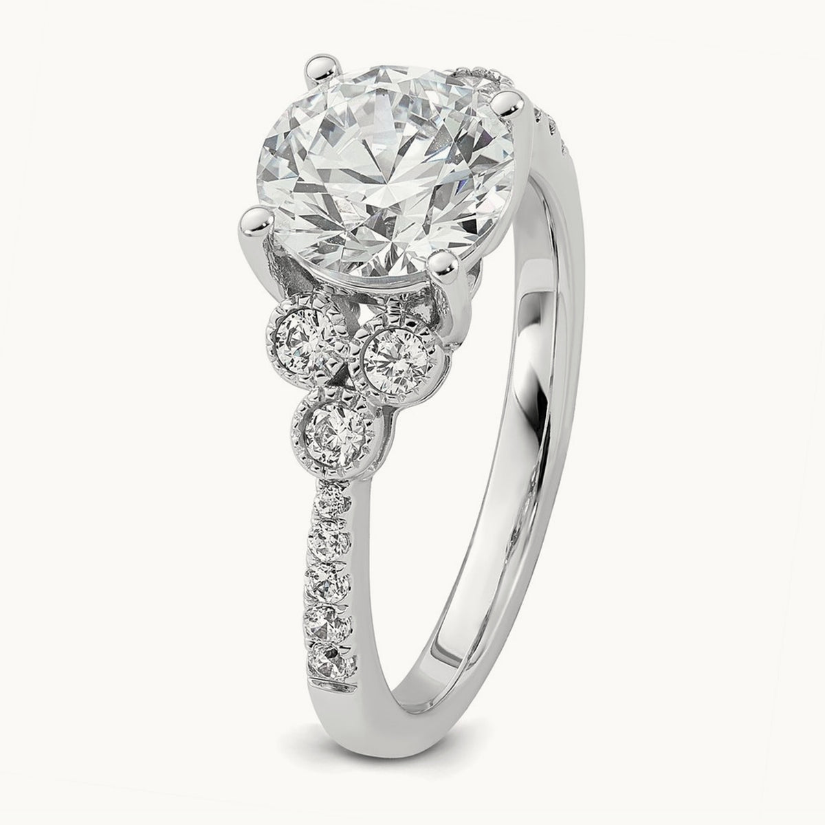 Round Semi-Mount Engagement Ring — 2 ct, 7
