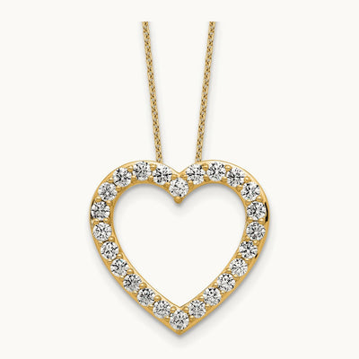 Heart Necklace, 1.25 ct tw Lab-Grown Diamond — 14K Yellow Gold