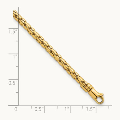 Polished Fancy Bracelet, 3.5mm, 14K