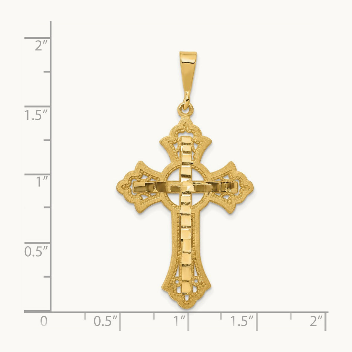 Diamond-cut Celtic Cross Pendant, 14K