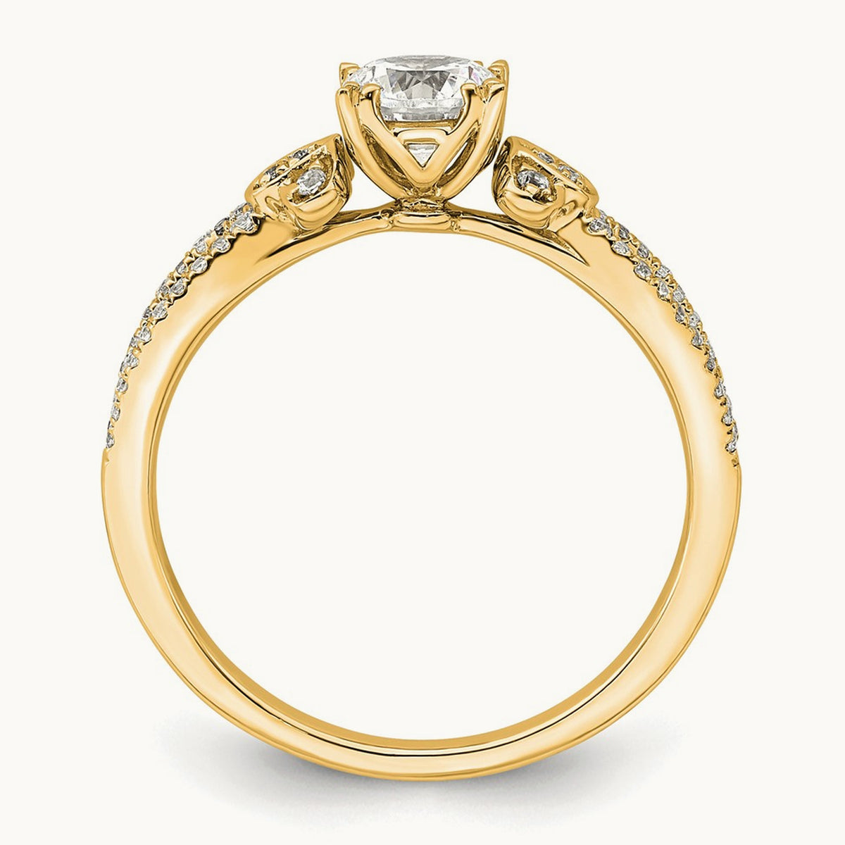 1/2ct Round Split Shank Semi-Mount Eng. Dia Ring, 14K Gold