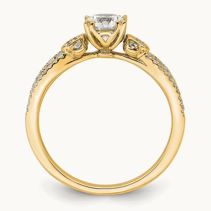 1/2ct Round Split Shank Semi-Mount Eng. Dia Ring, 14K Gold