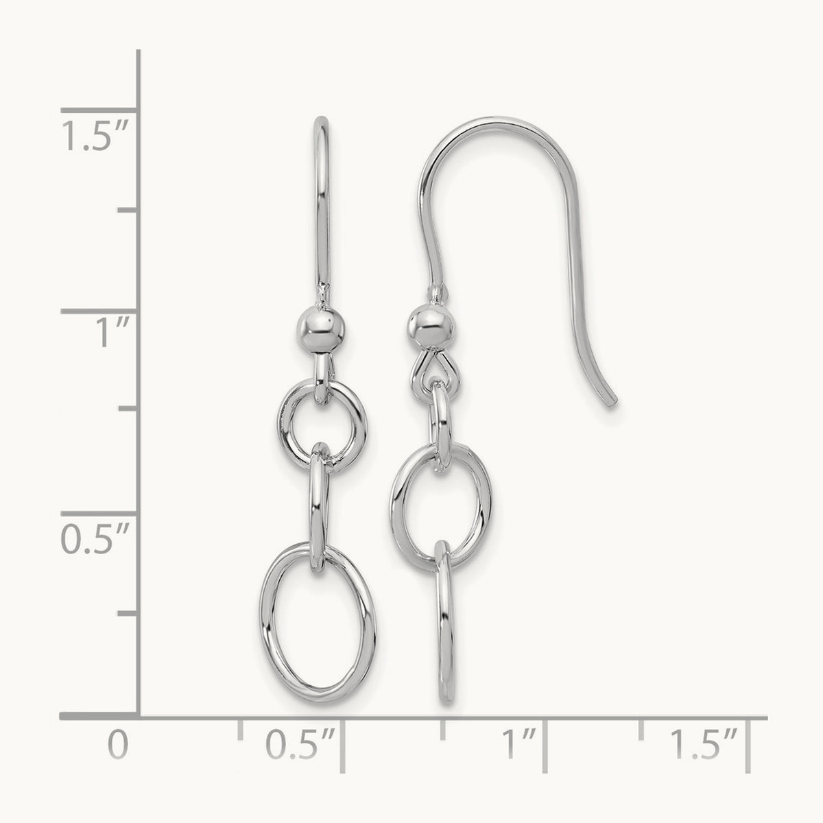 Rh-plated Polished Graduated Circle Dangle Earring, Sterling Silver — Leslie's