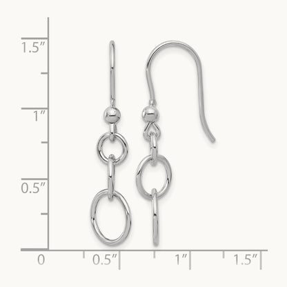 Rh-plated Polished Graduated Circle Dangle Earring, Sterling Silver — Leslie's