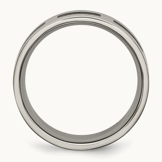 Brushed with Black Rubber Flat Band — photo set