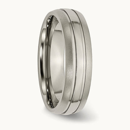 Brushed and Polished Grooved Band — photo set