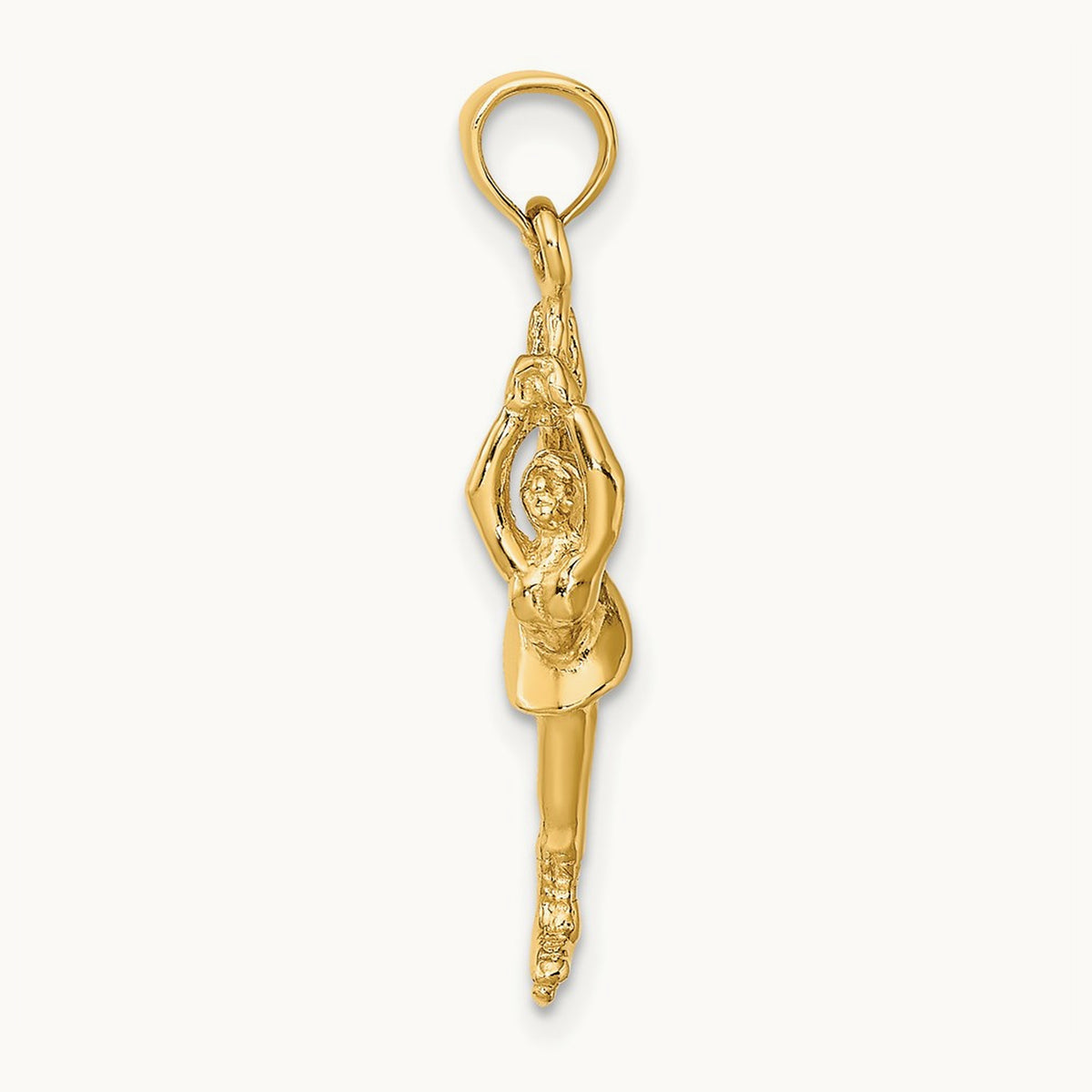 Solid Polished 3-D Figure Skater Charm, 14K