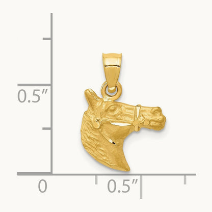 Diamond-cut Horse Pendant, 14K