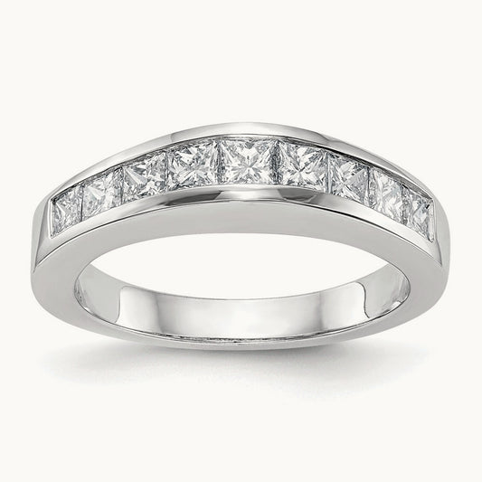 Diamond Wedding Band, 14K White Gold