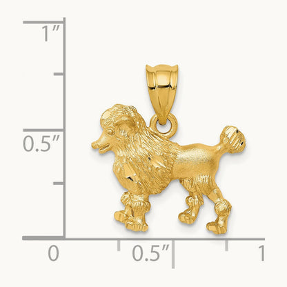 Poodle Dog Charm, 14K
