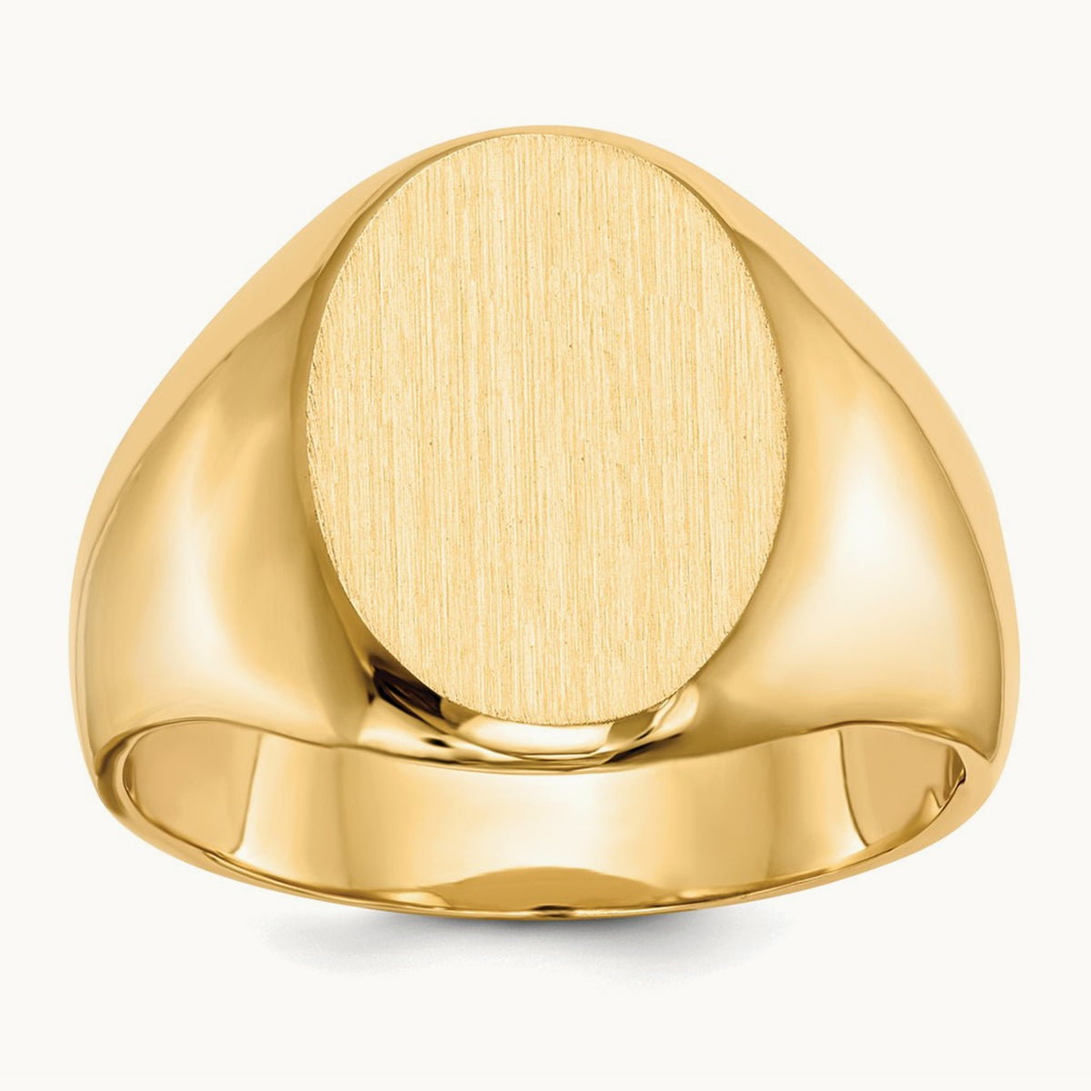 11.5x16. Closed Back Mens Signet Ring, 0mm, 14K