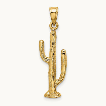 3-D Saguaro Cactus Charm, 14K