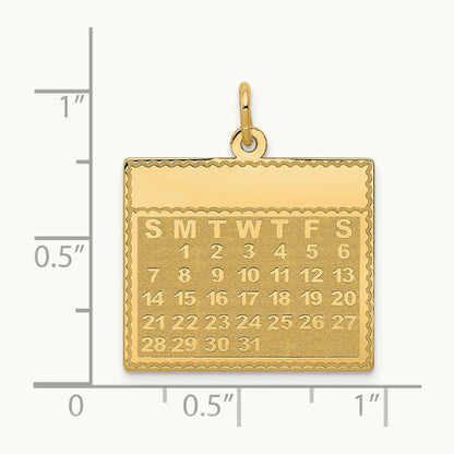 Monday the First Day Calendar Pendant, 14K