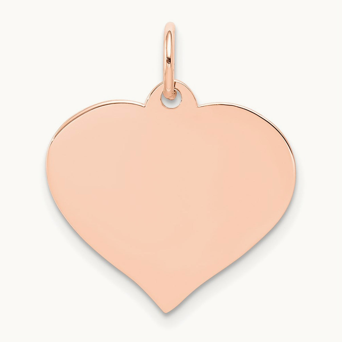Heart Disc Charm, 14K Rose Gold