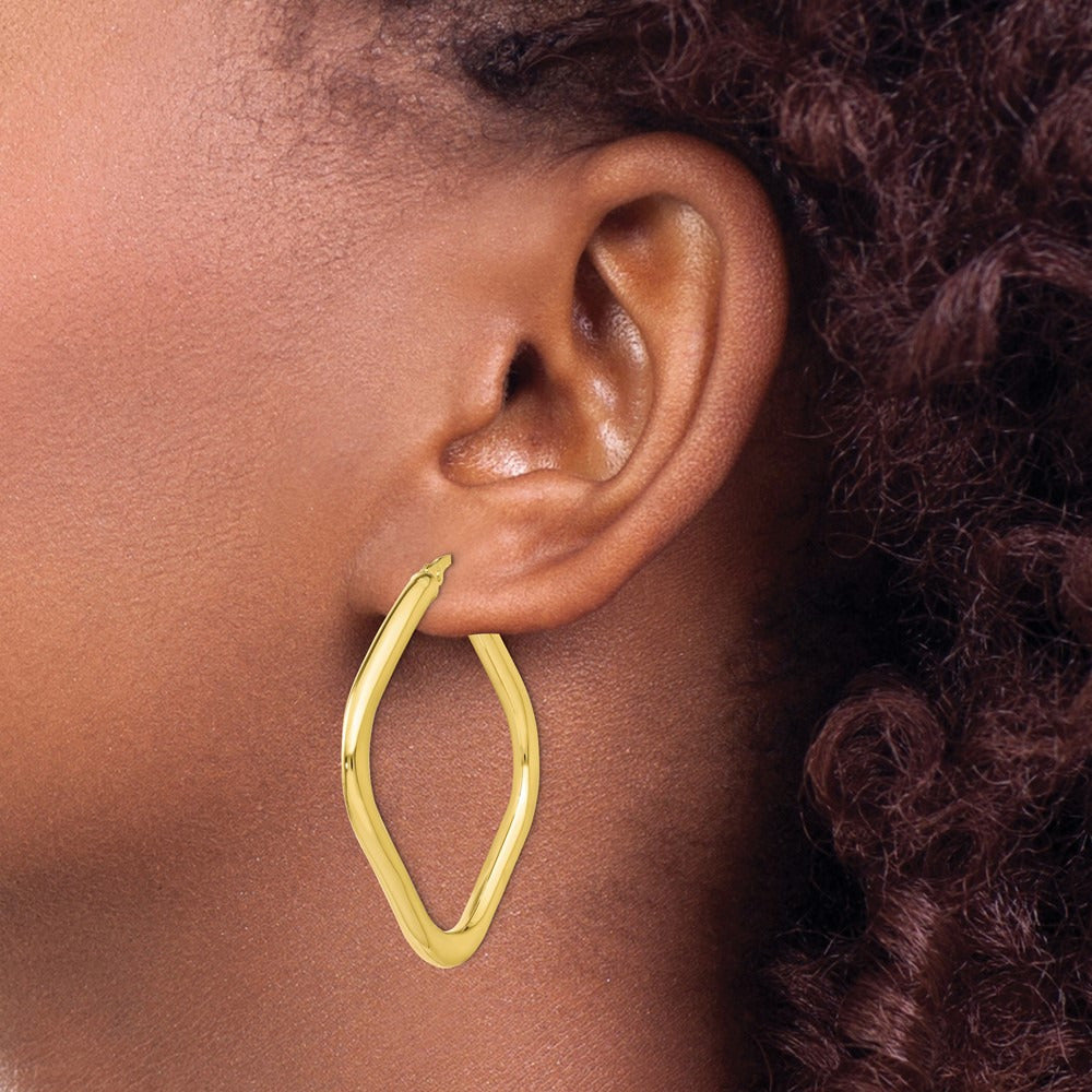 Polished Square Hoop Earrings — Leslie's — 10K Yellow Gold