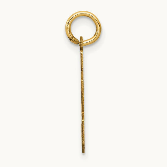 Small Satin Number 33 Charm, 14K