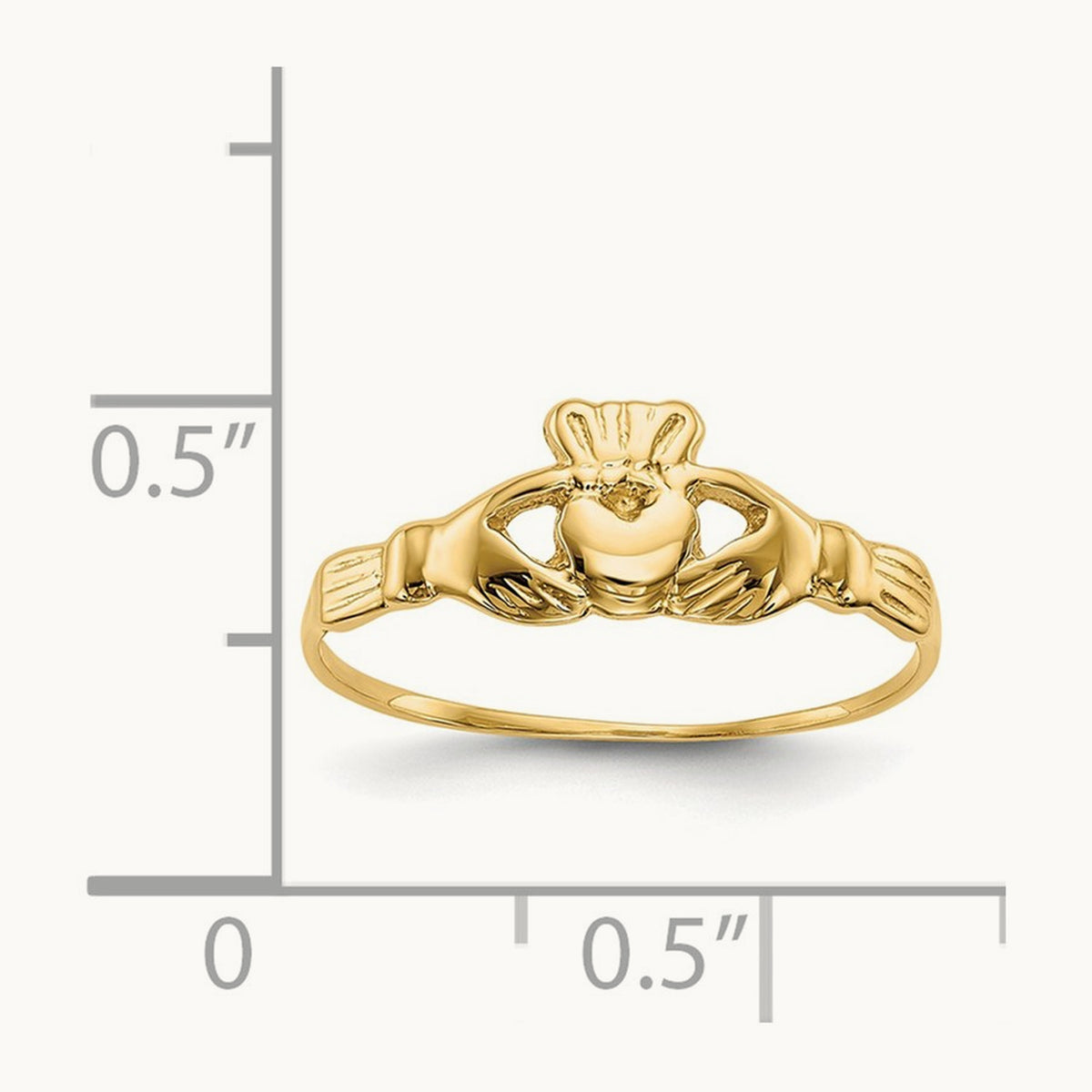 Childs Polished Claddagh Ring, 14K