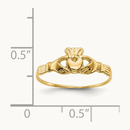 Childs Polished Claddagh Ring, 14K