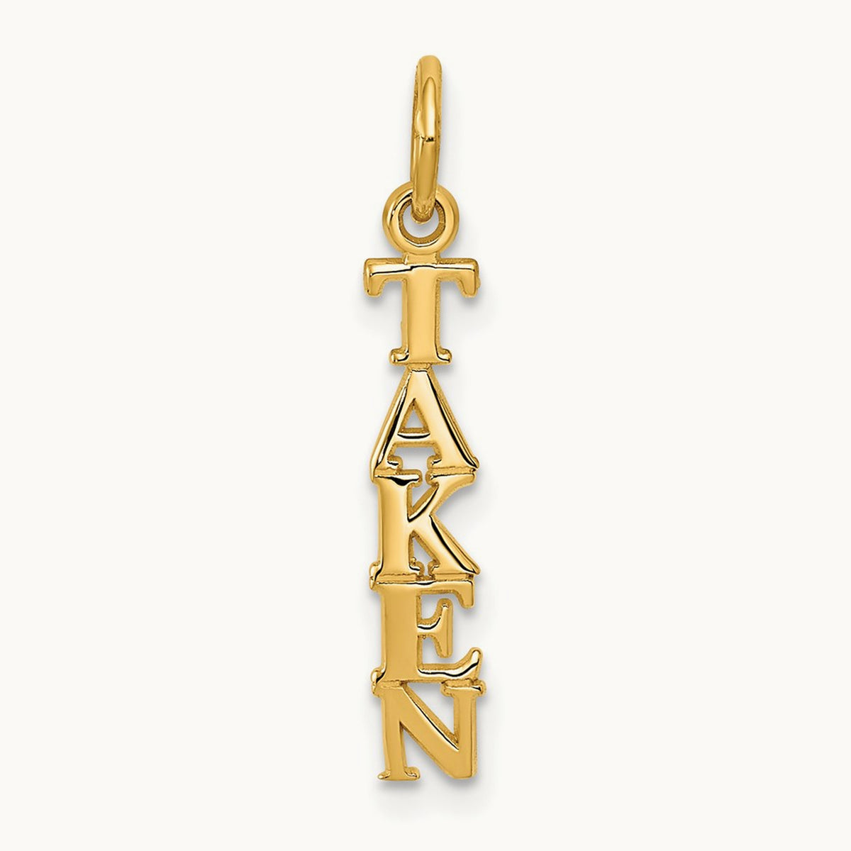 Polished TAKEN Charm, 14K